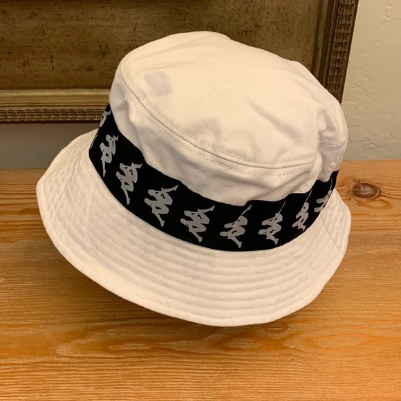 🆕 KAPPA Unisex 222 Banda Active Bzahlab White Cotton Bucket Hat Size 59 - Picture 2 of 12